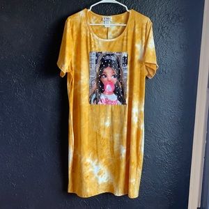 Yellow Tie Dye Dress